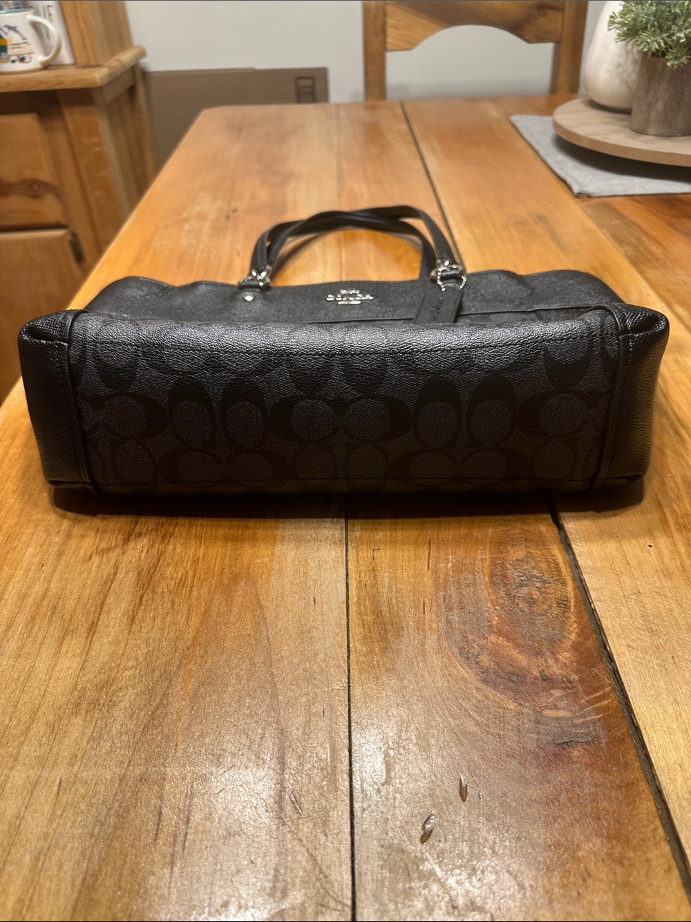 Coach Black Signature Satchel Shoulder Bag - Picture 2 of 5